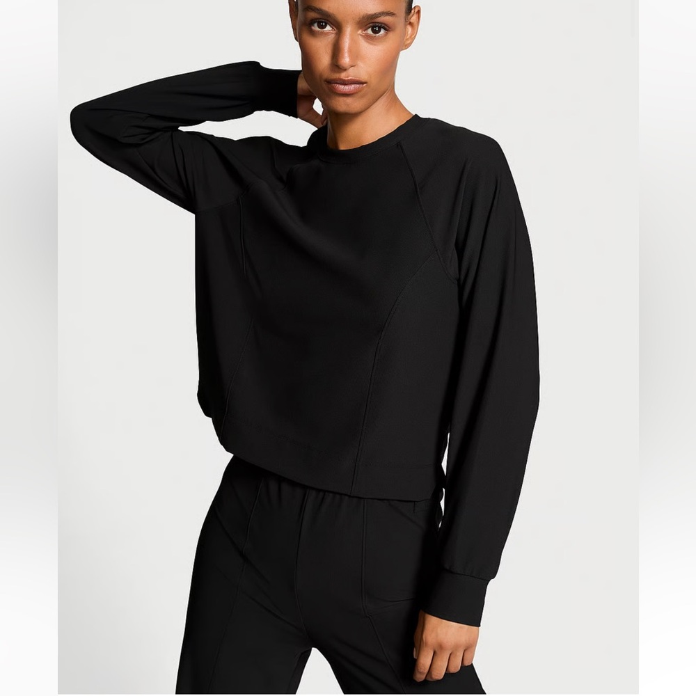 NWT Victoria’s Secret Slightly Cropped Black Active Sweater